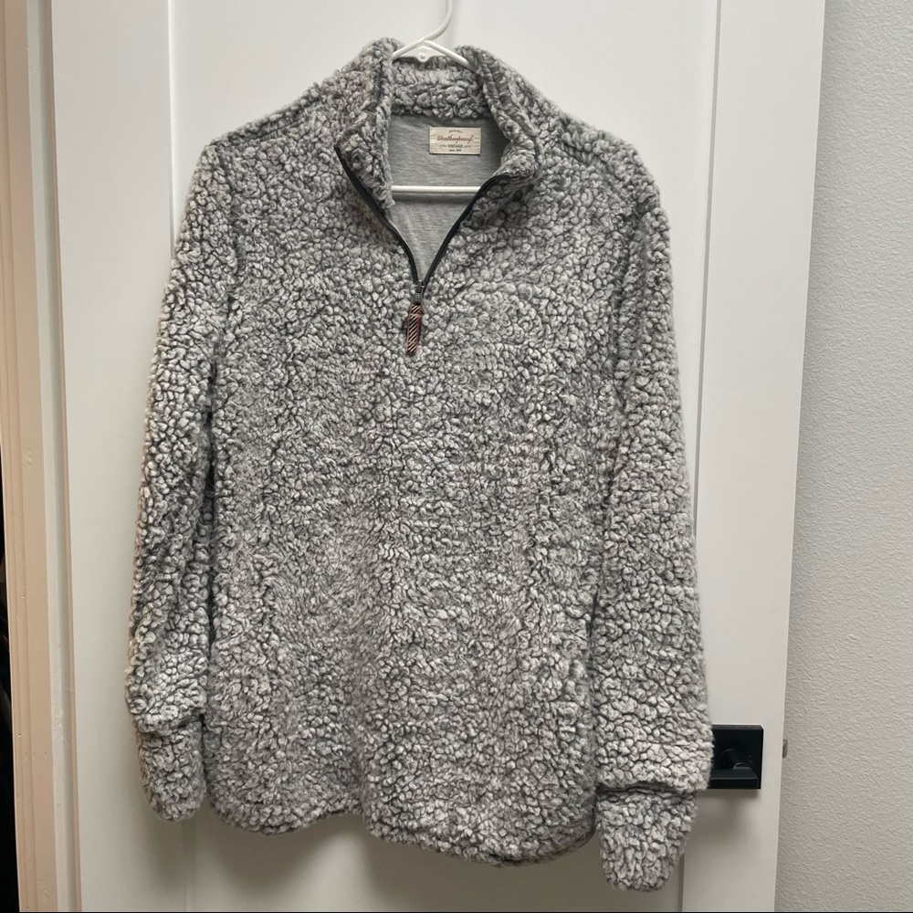 Fuzzy half-zip pullover